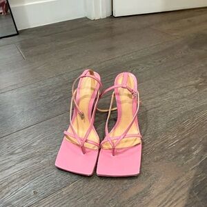 Bottega Veneta Pink Strappy Heels
